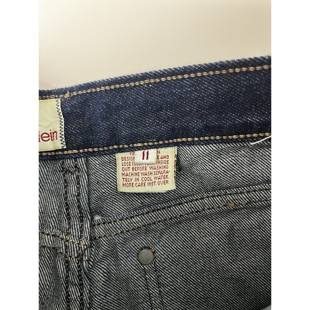 VTG 70s Calvin Klein Jeans High Rise Straight Leg Dark Wash Sz 11 / 26 NEW! - Picture 8 of 13